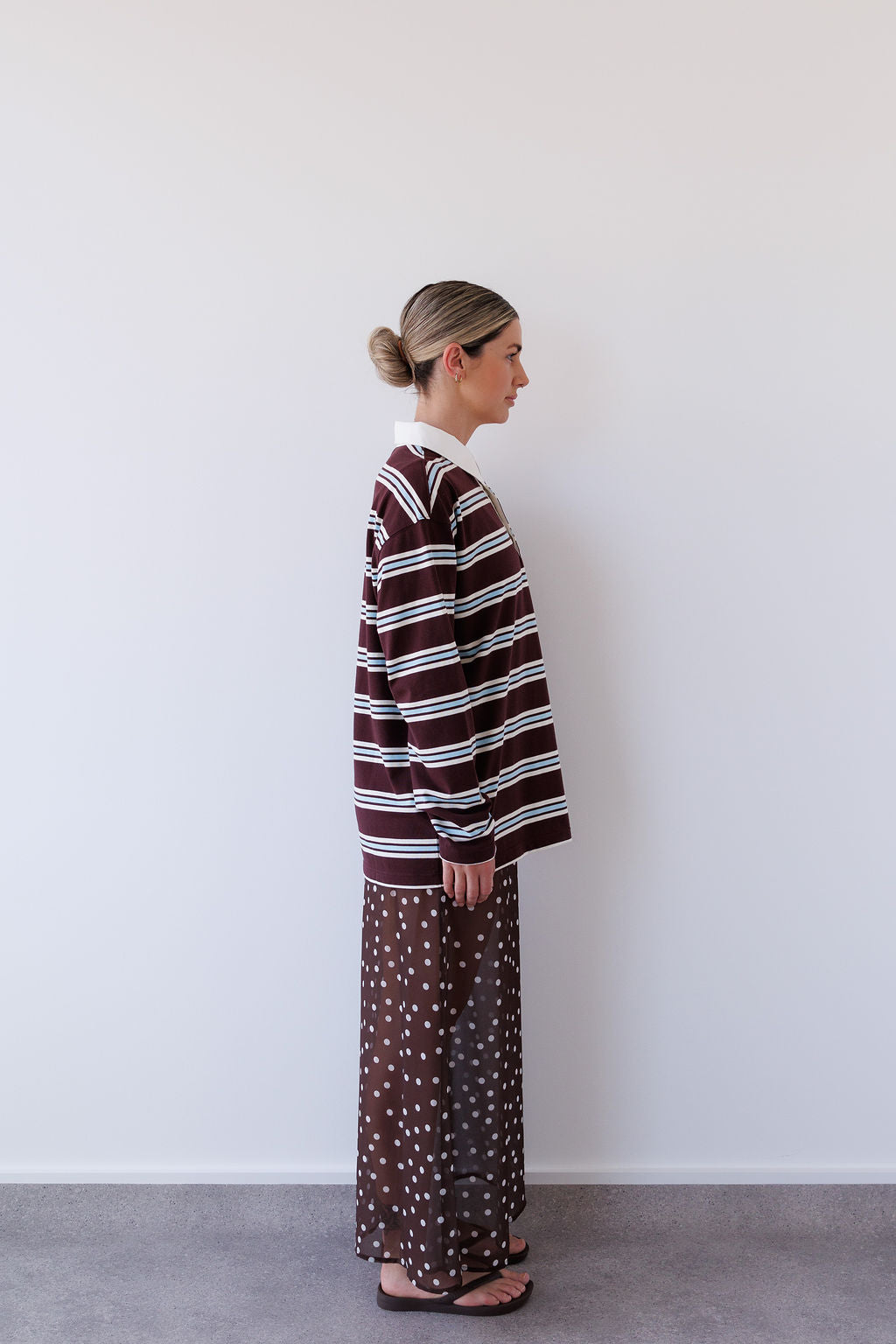 Winnie Polo in Chocolate Stripe Mabel