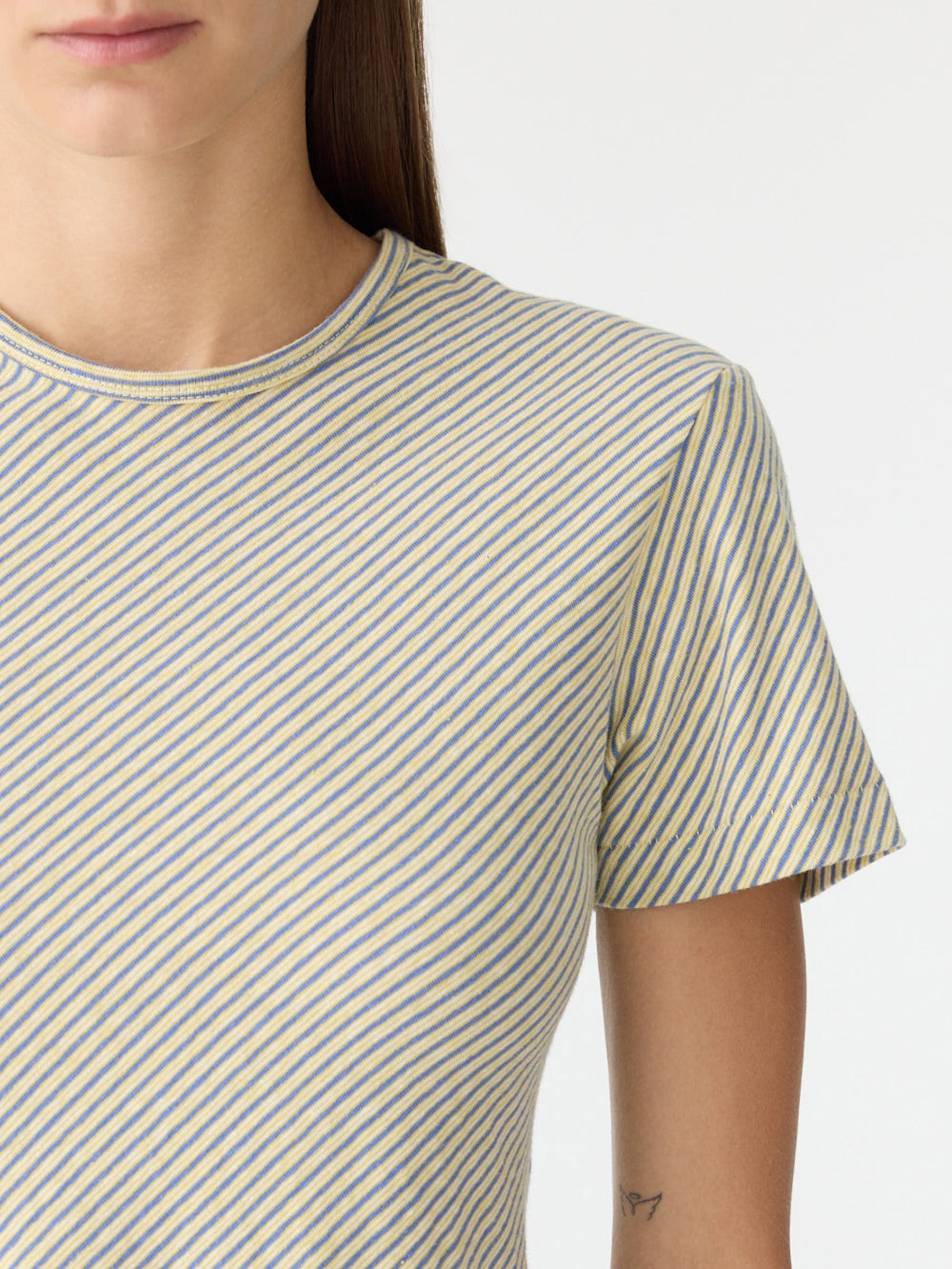 Bias Stripe Baby T-Shirt in Yellow/Purple BASSIKE