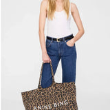 Leo Canvas Tote In Leopard Anine Bing