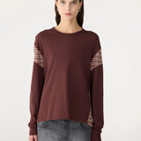 Moto L/S T-Shirt in Cocoa/Pink
