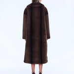 Nova Longline Fur Jacket in Brown Ena Pelly