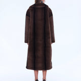 Nova Longline Fur Jacket in Brown Ena Pelly