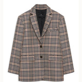 Quinn Blazer in Beige and Navy Check