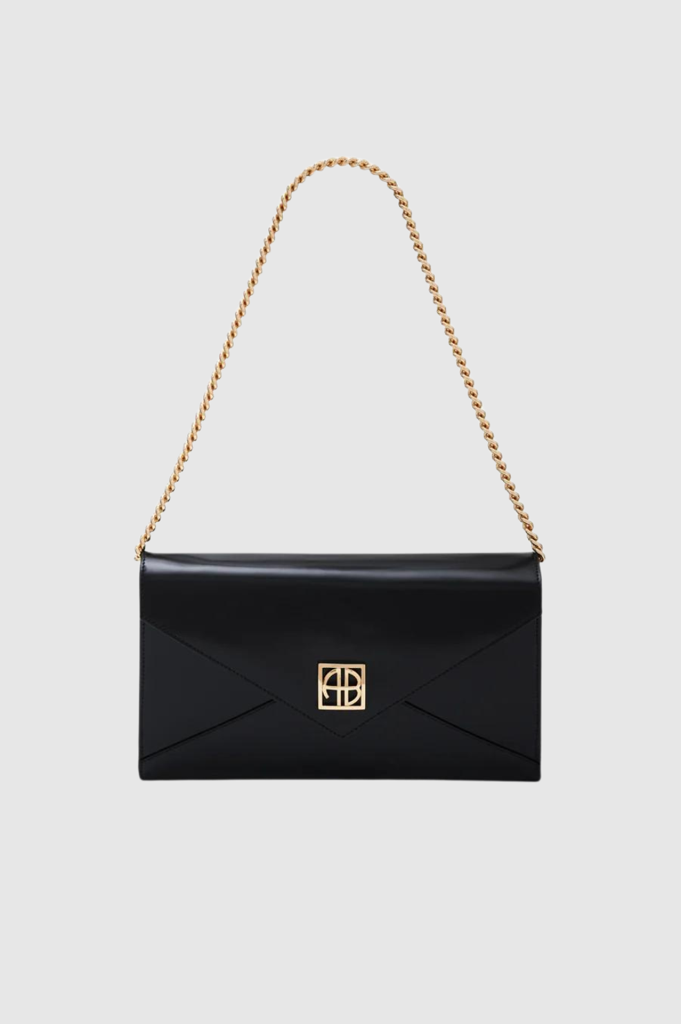 Elly Clutch in High Shine Black