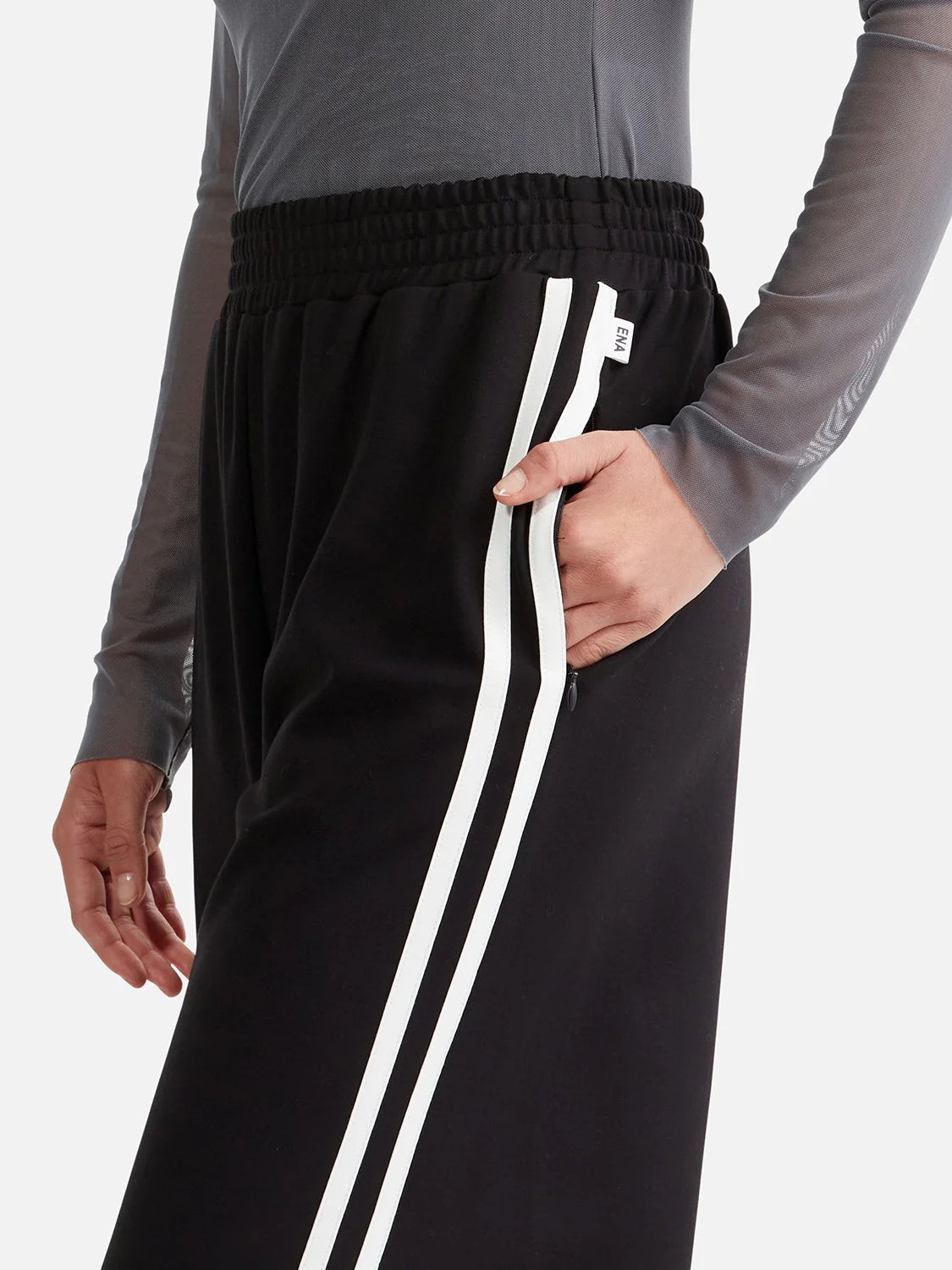 Valentina Stripe Pant Black