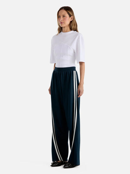 Valentina Stripe Pant in Emerald