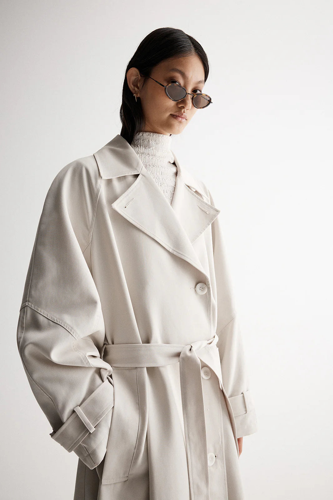 Leonara Trench Coat in Bone