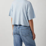 Johnny Cropped Tee Framed Monogramin Pale Blue ANINE BING