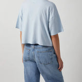 Johnny Cropped Tee Framed Monogramin Pale Blue ANINE BING