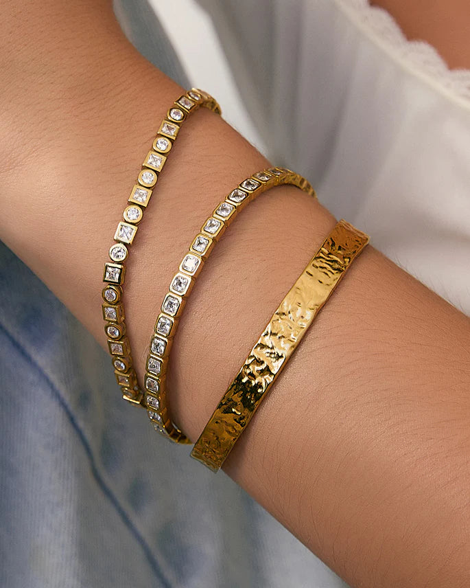 Quinn Gold Cuff in Stone Arms of Eve