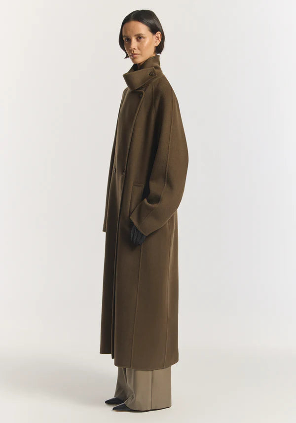 Hemingway Wool Coat in Khaki Viktoria + Woods