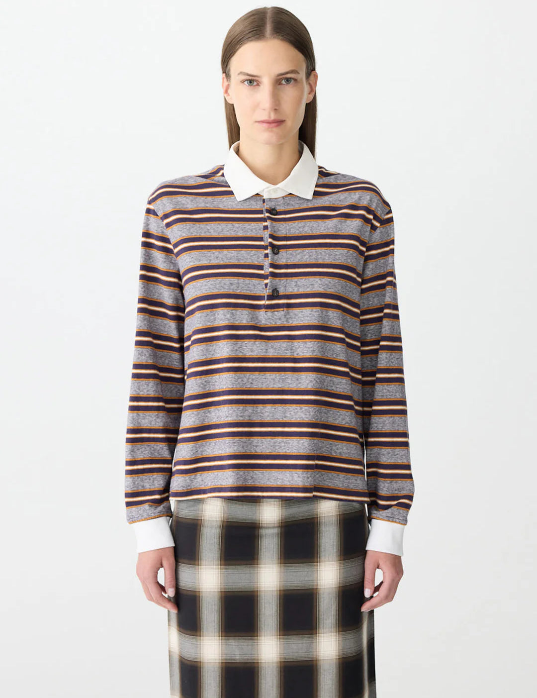 Vintage Stripe Long Sleeve Polo BASSIKE