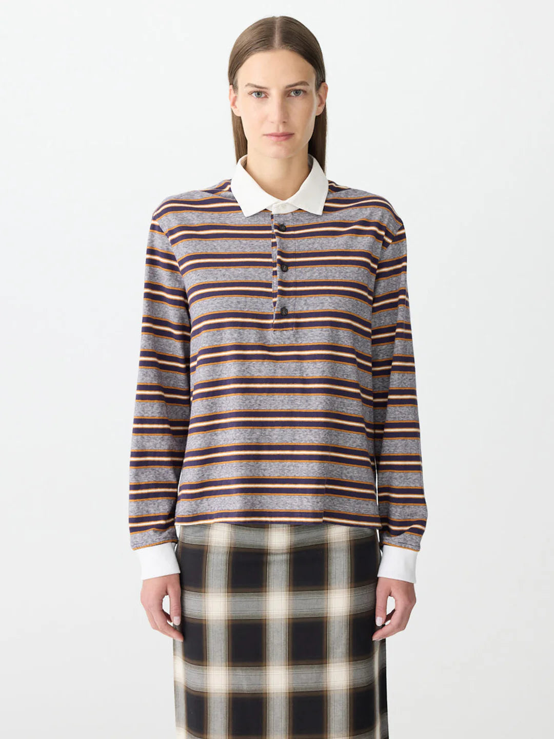 Vintage Stripe Long Sleeve Polo BASSIKE