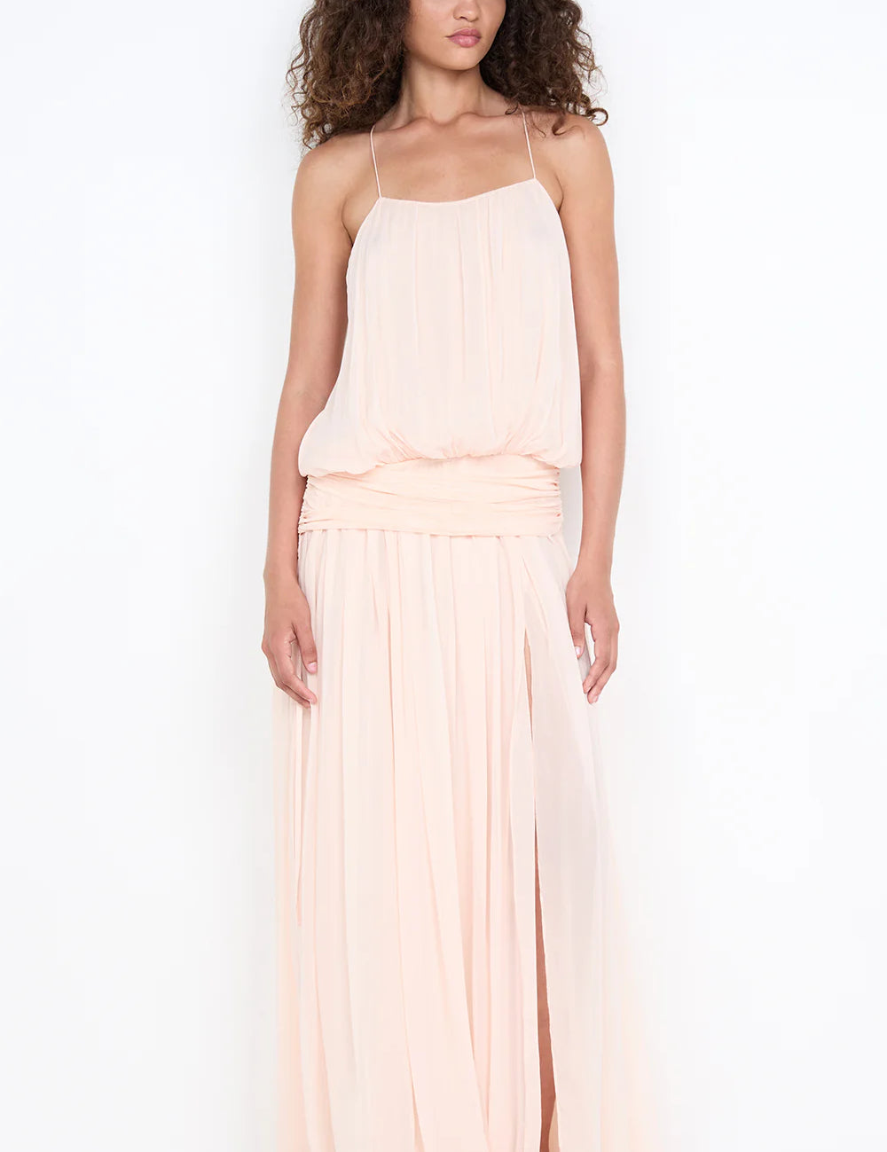 Camille Blouson Dress in Peach Bec and Bridge