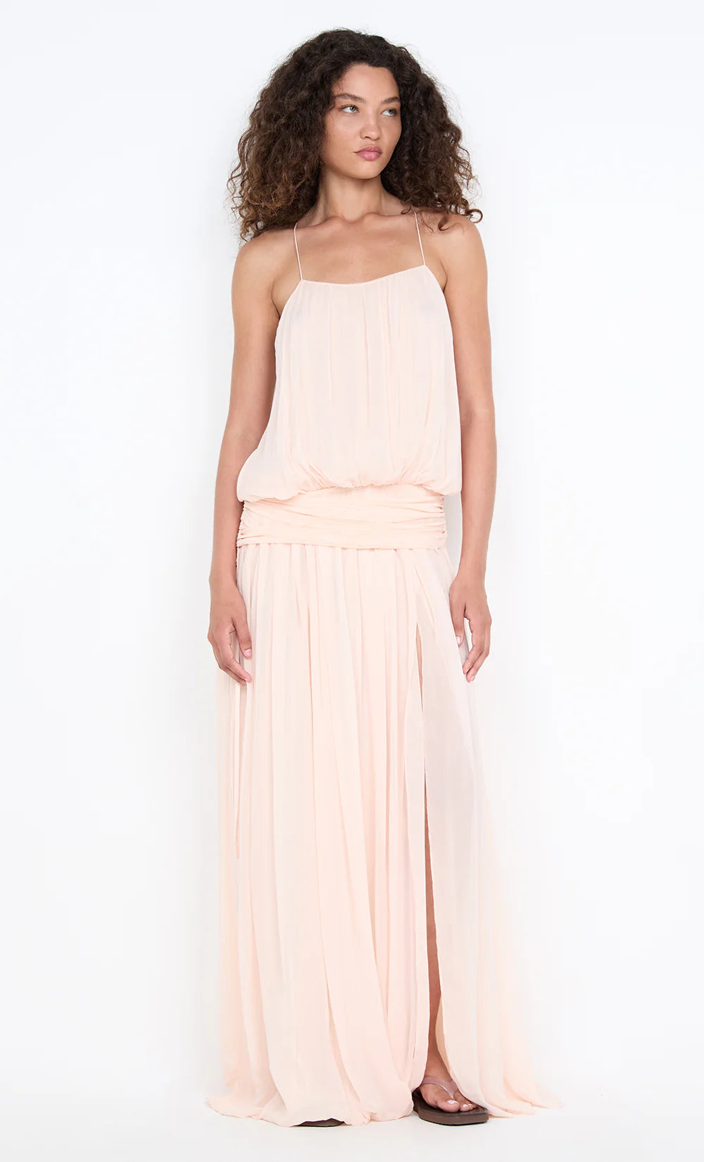 Camille Blouson Dress in Peach Bec and Bridge