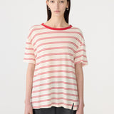 Stripe Boyfriend T-Shirt in Red