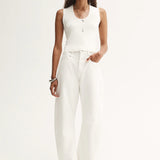 Chelsea Barrel Leg Jean in Ivory