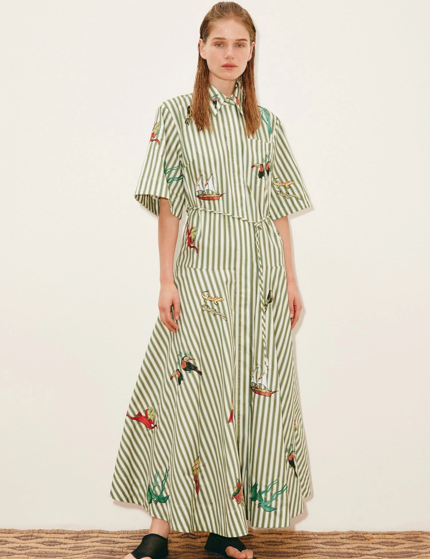Bisou Embroidered Shirtdress Alemais
