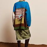 Lasso Patchwork Knit Cardigan