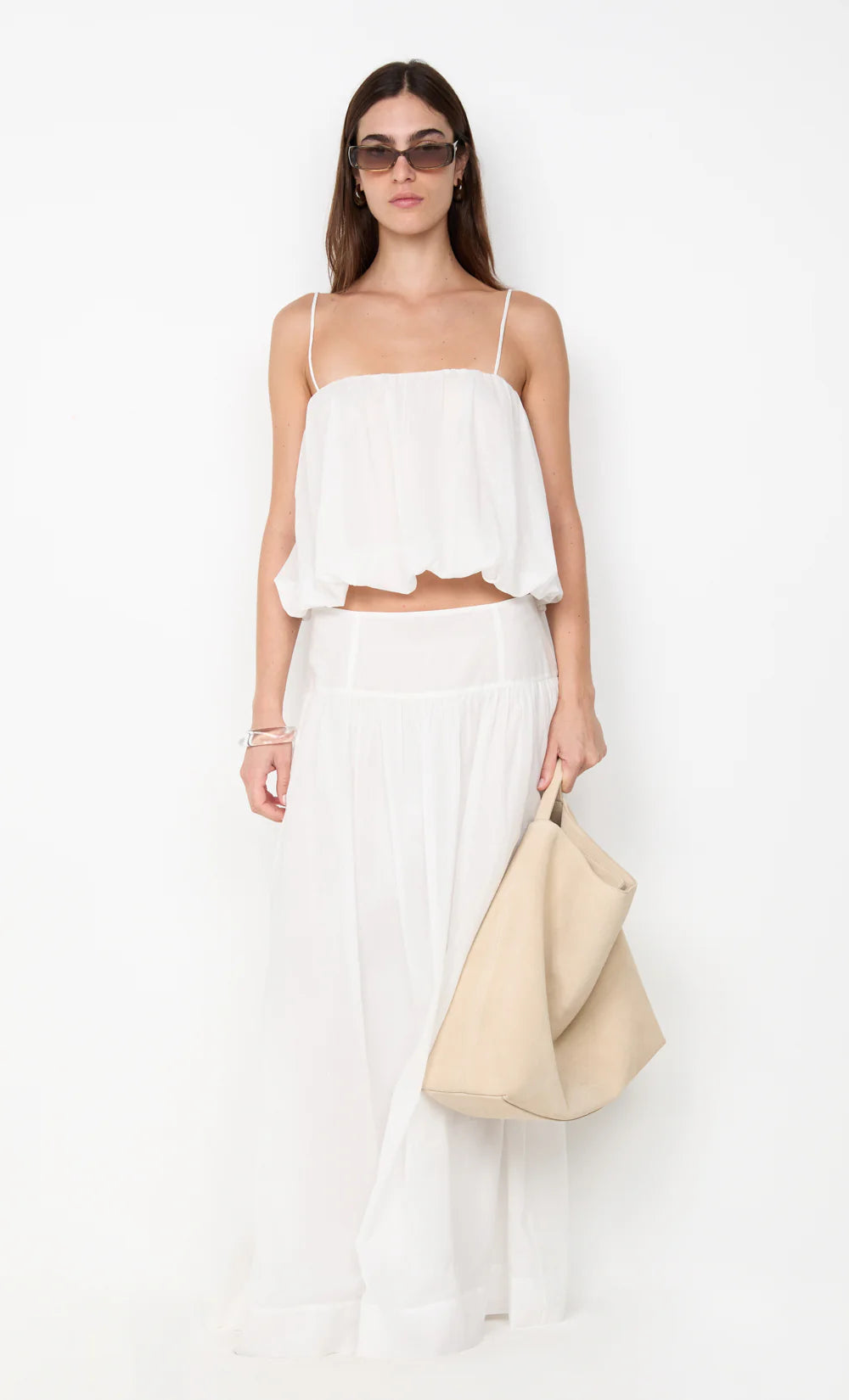 Marlowe Maxi Skirt in White Bec and Bridge