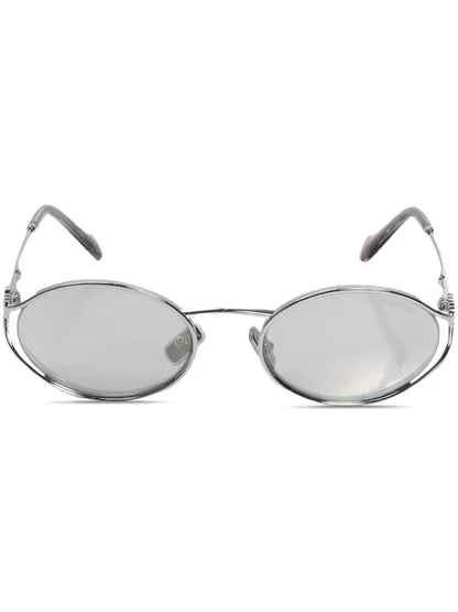 Silver oval frame sunglasses clothlifestyle boutique