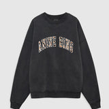 Miles Sweatshirt in Washed black and Leopard