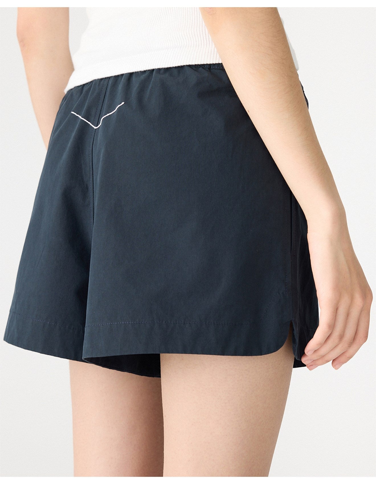 Crushed Cotton Tennis Short in Ink Bassike