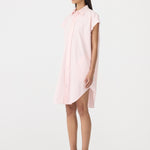 Crushed Cotton Sleeveless Dress in Pink Bassike