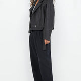 Davie Bomber in Washed Black Bec and Bridge