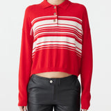 Fine Gauge Wool Cashmere Polo in Red BASSIKE