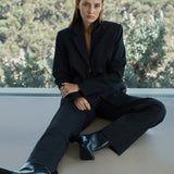 Marcelli Blazer in Black and White Pinkstripe Bec and Bridge