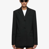 Marcelli Blazer in Black and White Pinkstripe Bec and Bridge