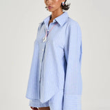 Cuff Shirt in Blue Stripe