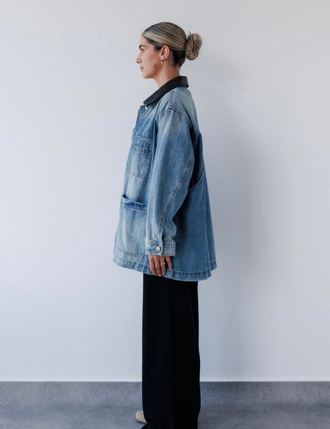 Charlie Jacket in Blue Denim Mabel