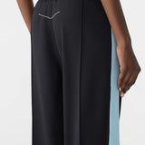 Pique Stripe Detail Pant In Black/Pale Blue Stripe