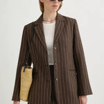 Leon Blazer in Chocolate Stripe Posse