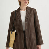 Leon Blazer in Chocolate Stripe Posse