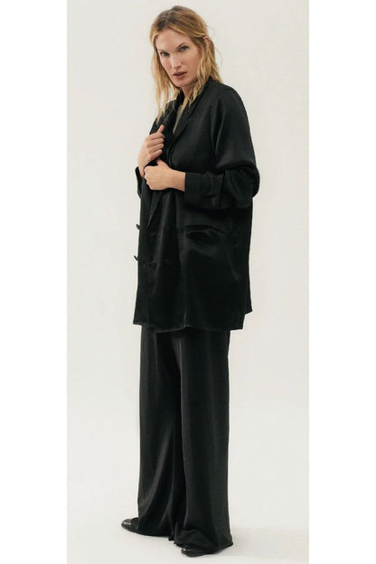 Relaxed Blazer in Black by Silk Laundry