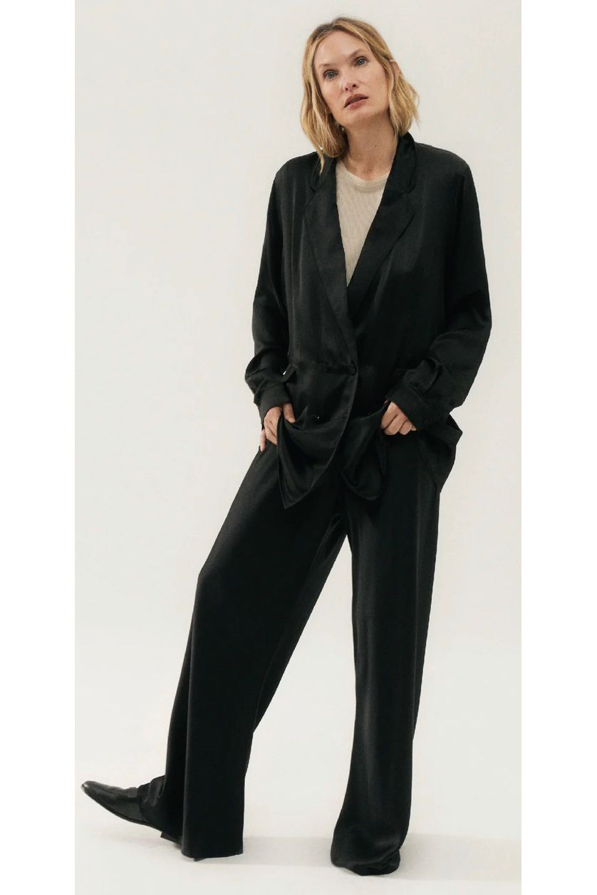 Relaxed Blazer in Black by Silk Laundry