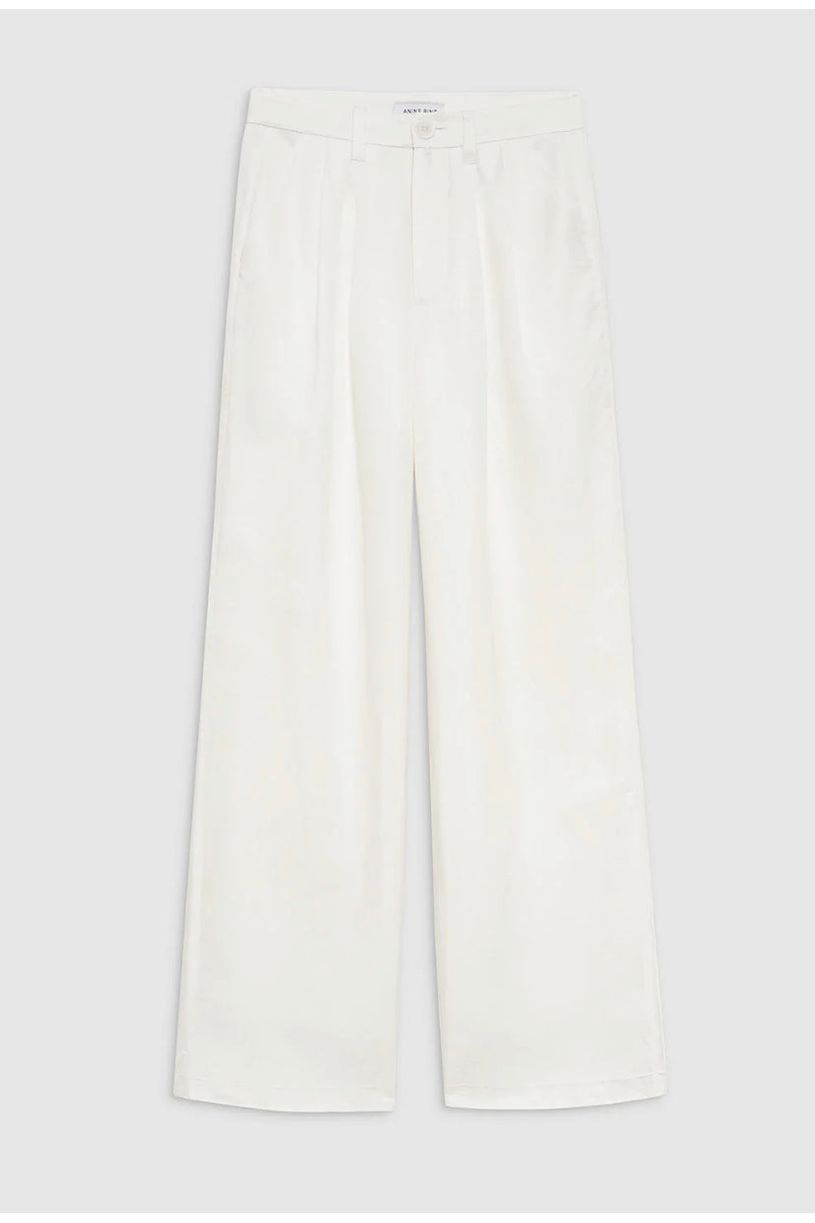 Carrie Pant White Linen Blend by Anine Bing