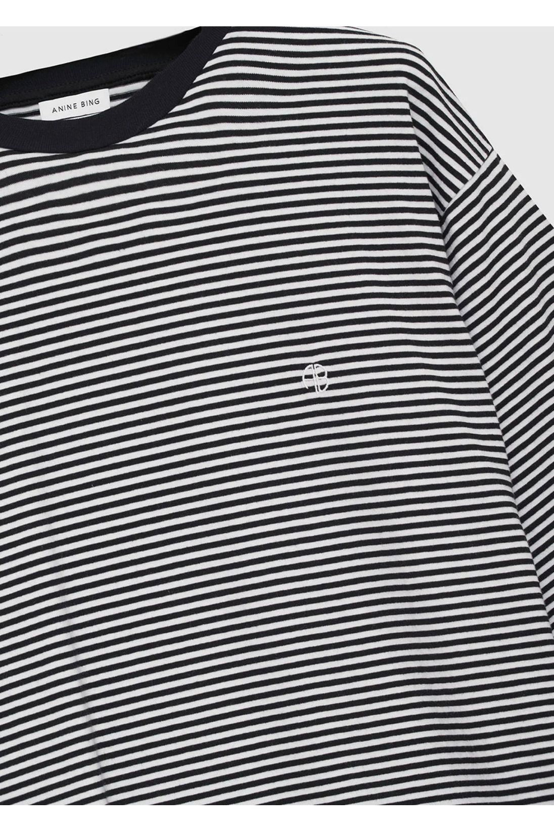 Bo Tee in Black / White Stripe by Anine Bing