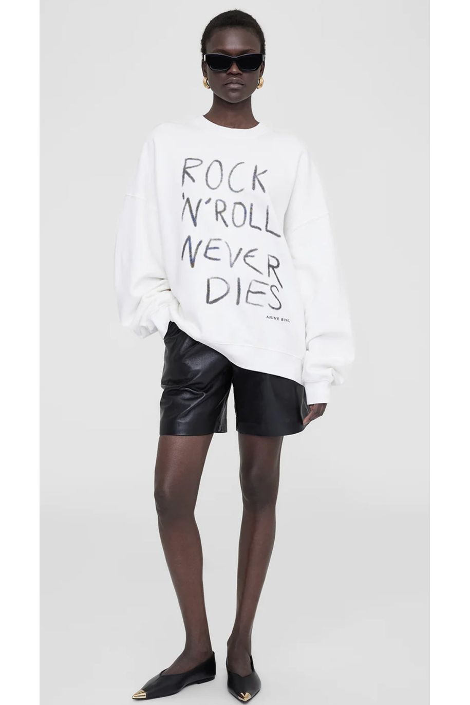Miles Sweatshirt Rock N Roll in Ivory