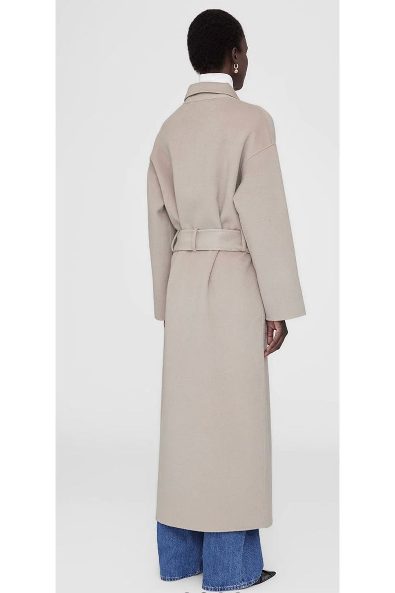 Cloth Lifestyle Boutique Dylan Maxi Coat in Taupe Cashmere Blend