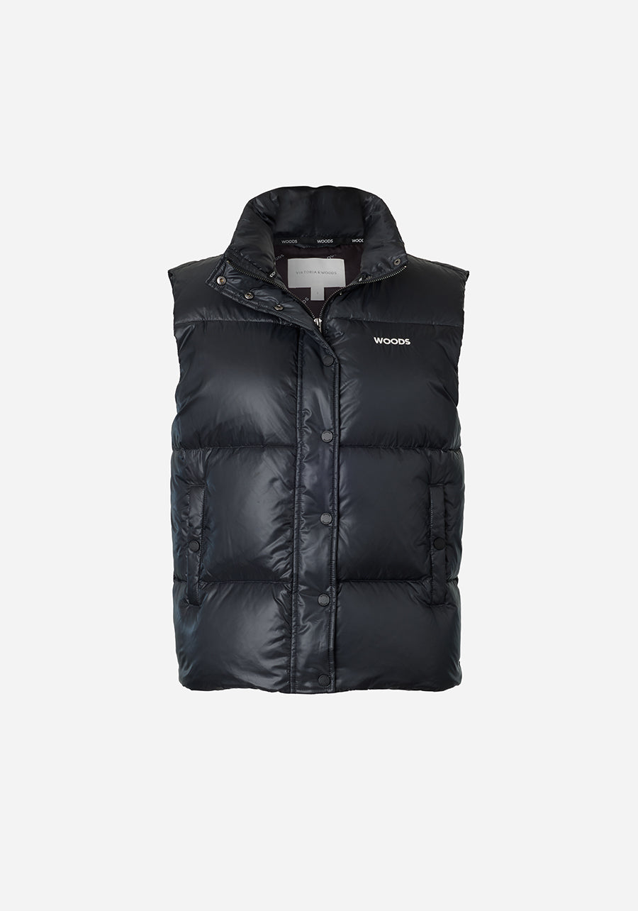 Galactic Puffer Vest in Black