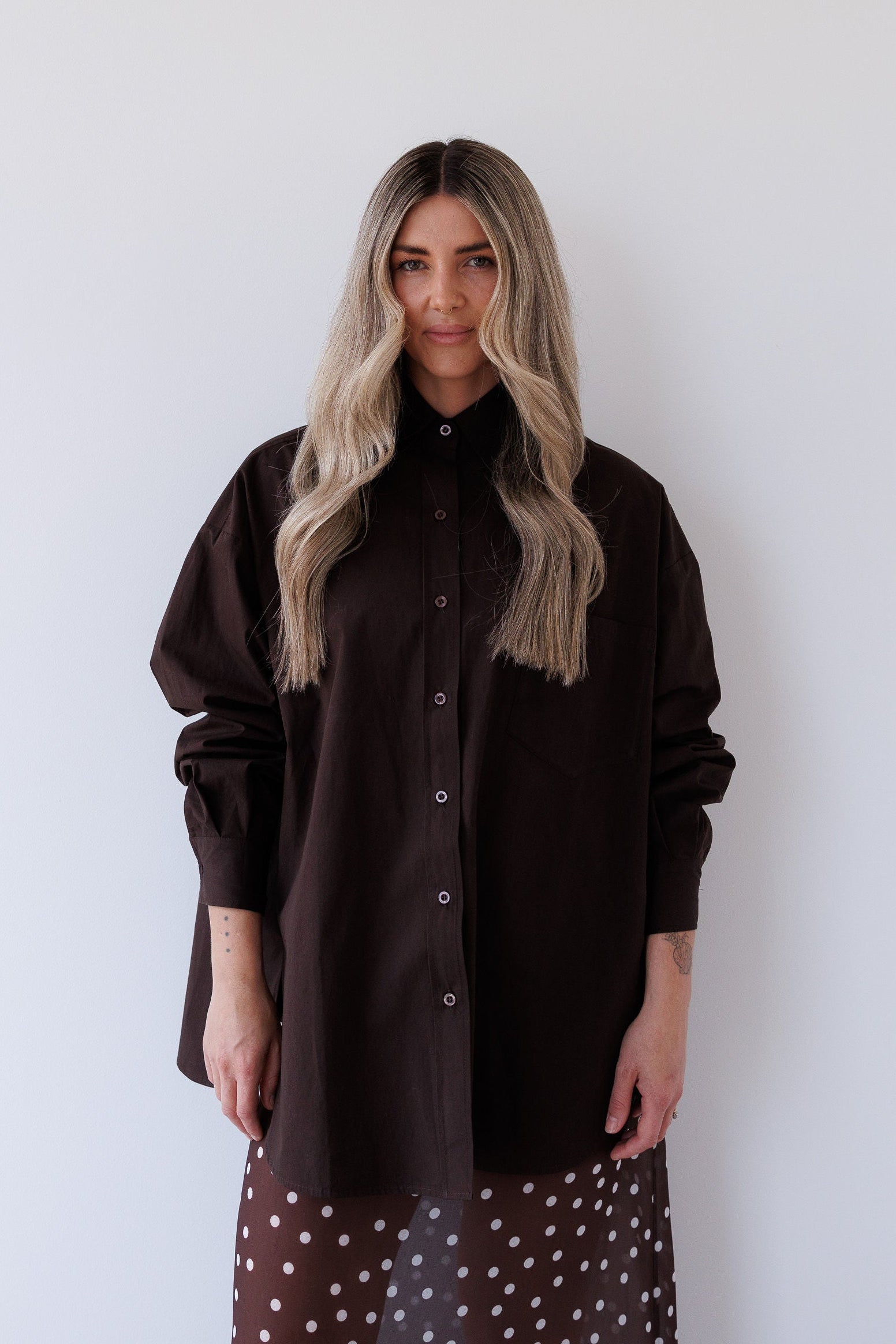 Bec Shirt in Chocolate Mabel