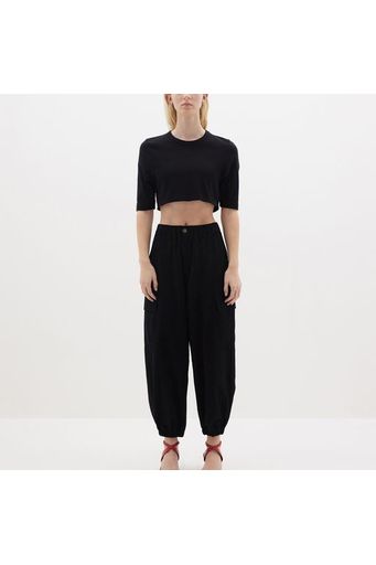 Organic Cotton Cargo Pant in Black by Bassike