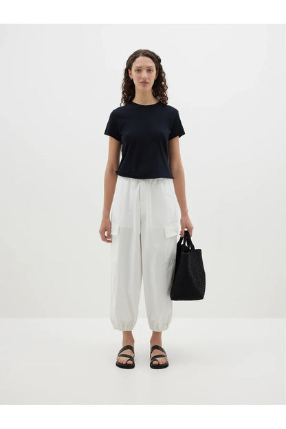 Cotton Canvas Cargo Pant in White by Bassike