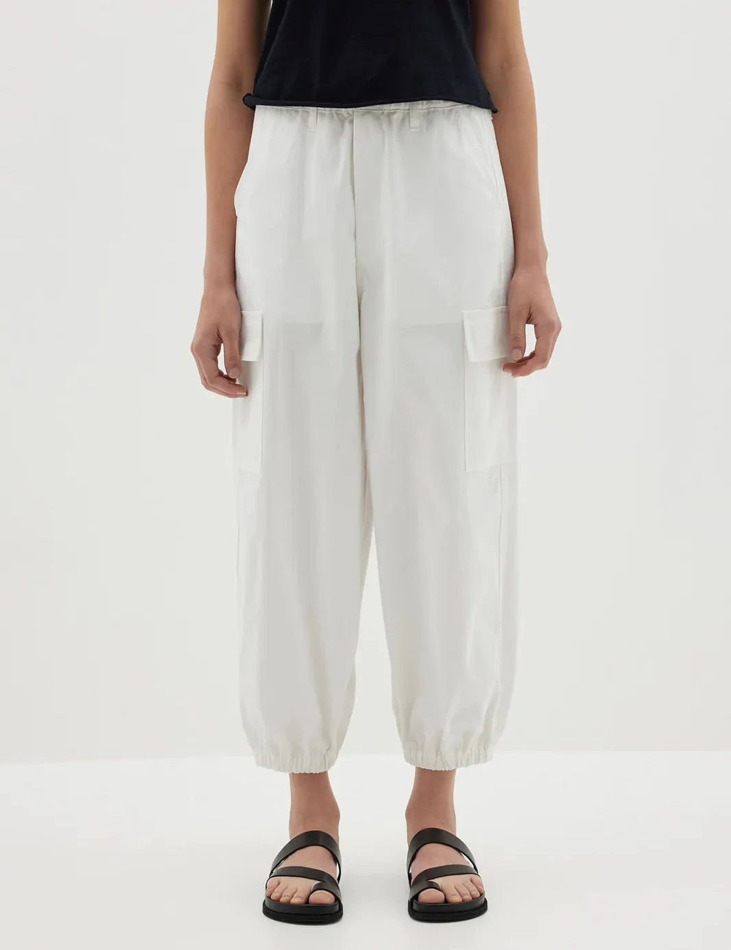 Cotton Canvas Cargo Pant in White