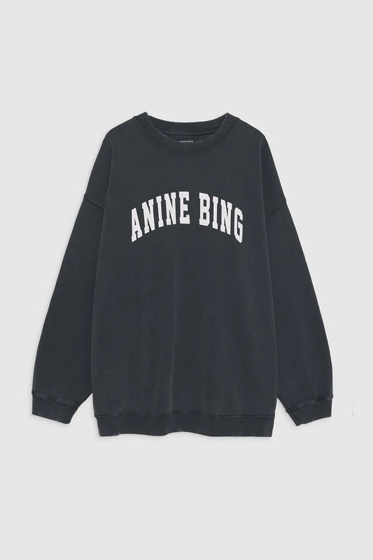 Tyler Sweatshirt in Washed Black by Anine Bing