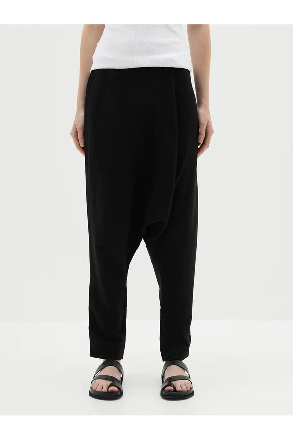 Viscose Linen Wrap Pant in Black by Bassike
